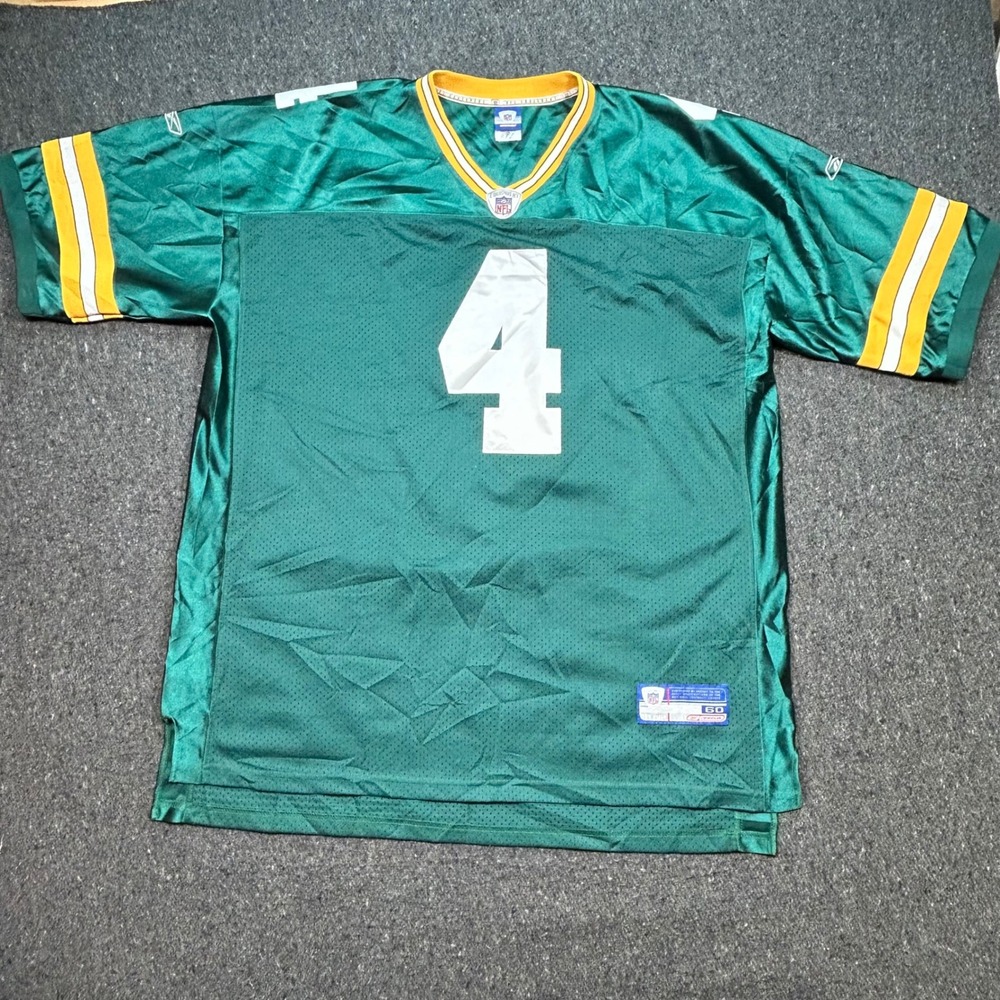 Reebok Green Bay Packer Brett Favre Jersey Sz 60 Mens Green NFL On Field Gameday